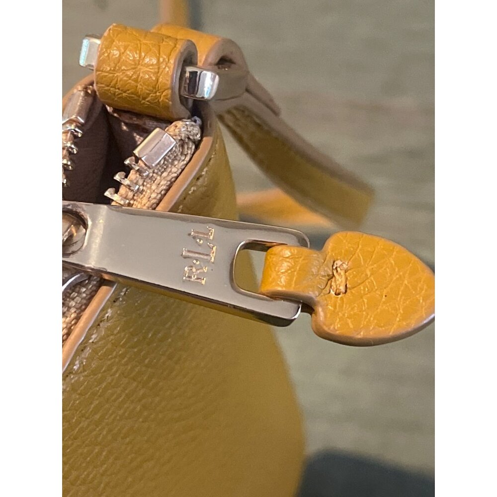Lauren Ralph Lauren Yellow Leather Crossbody Purse With Adjustable Strap & Gold- - Picture 7 of 7